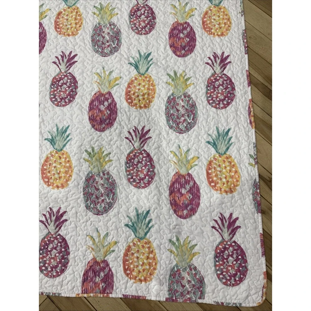 Pineapple Quilt Full Queen Reversible Quilt + 2 Matching Pillow Shams 92